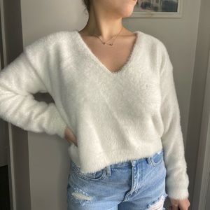 Soft, off white, long sleeve top